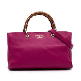 Medium Calfskin Bamboo Shopper Satchel